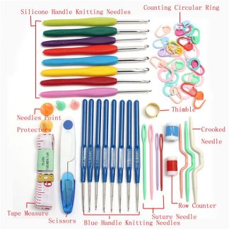 Crochet Hook Set with Storage Case – Complete Crochet Tools & Yarn Needle Kit