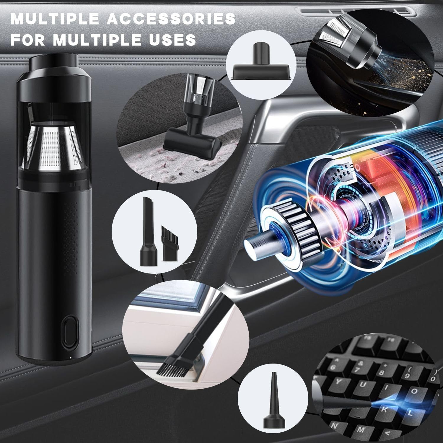 Cordless Car Vacuum Cleaner 15000Pa Handheld Brushless Mini Vacuum - Image 6