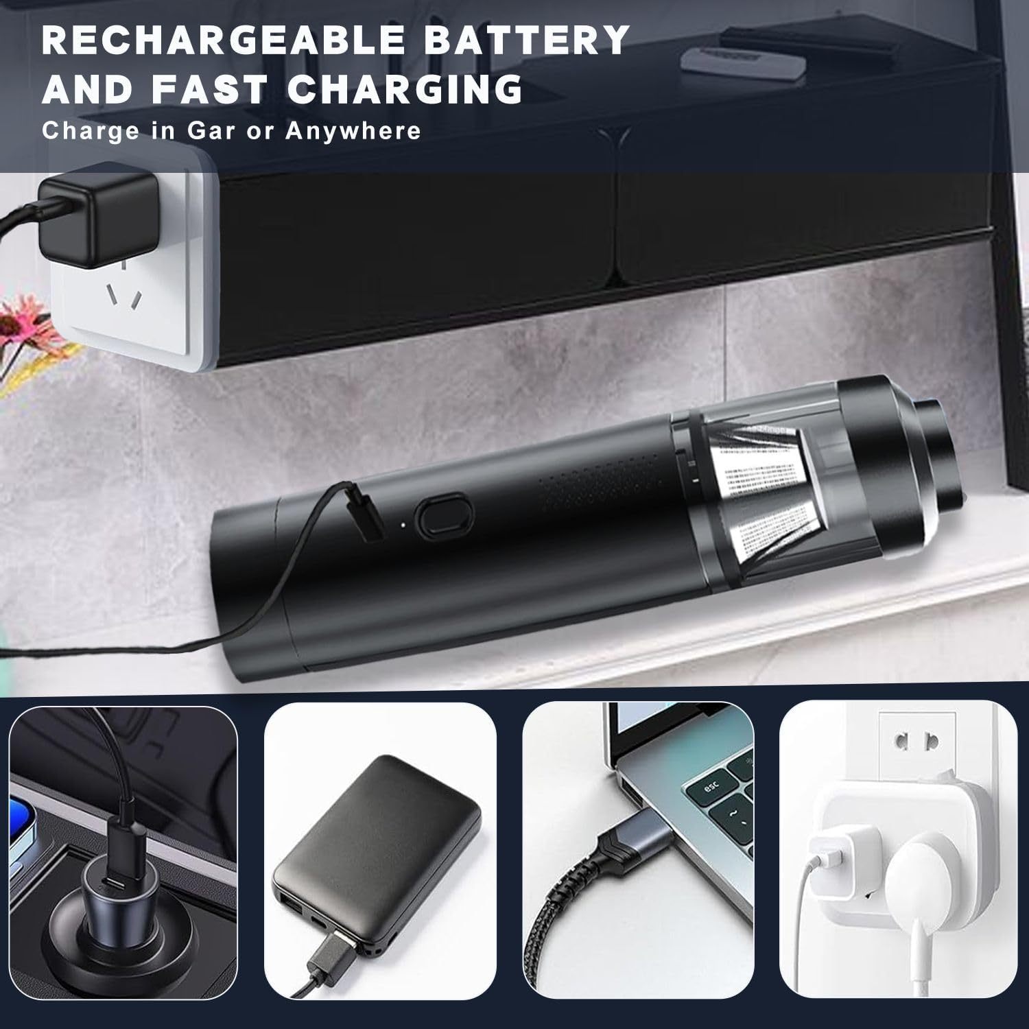 Cordless Car Vacuum Cleaner 15000Pa Handheld Brushless Mini Vacuum - Image 3