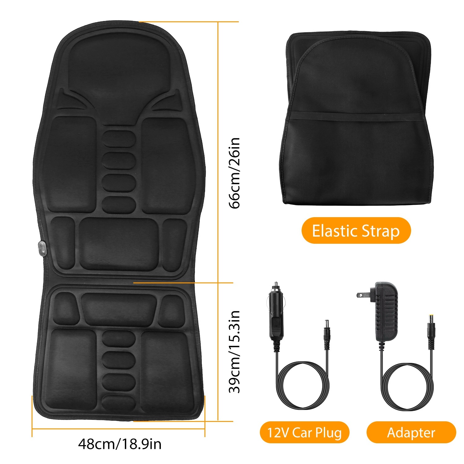 Heated Electric Massage Cushion – 7 Motors, 8 Vibration Modes & 3 Intensities - Image 8