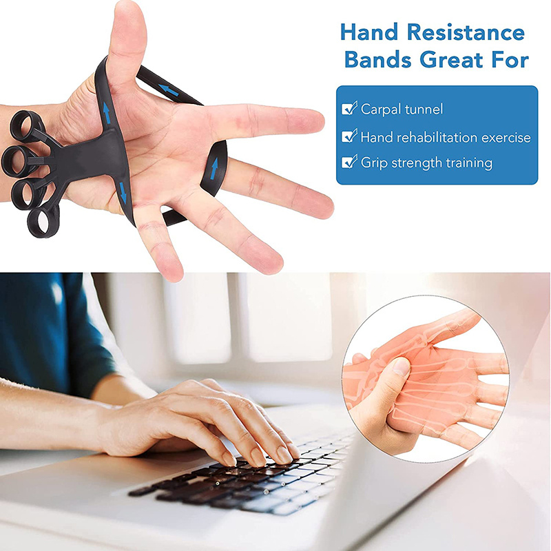 Silicone Finger Exerciser Hand Grip Trainer Strengthener Puller 3 Resistance - Image 7