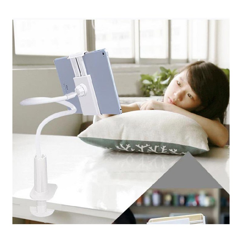 360° Gooseneck Phone Tablet Holder Flexible Bed Desk Clamp Mount Stand 4-10.6in - Image 3